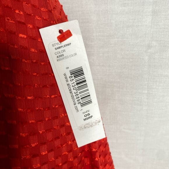 Alice + Olivia Runway Sample Tie Front Red Romper cutout new with tag - Picture 2 of 6